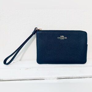 Coach Midnight Blue Wristlet. Like New Condition.